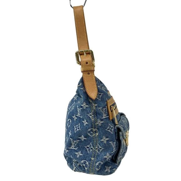 Louis Vuitton Shoulder Bag Monogram Denim Baggy PM M95049 Blue Cotton Leather - Picture 2 of 16